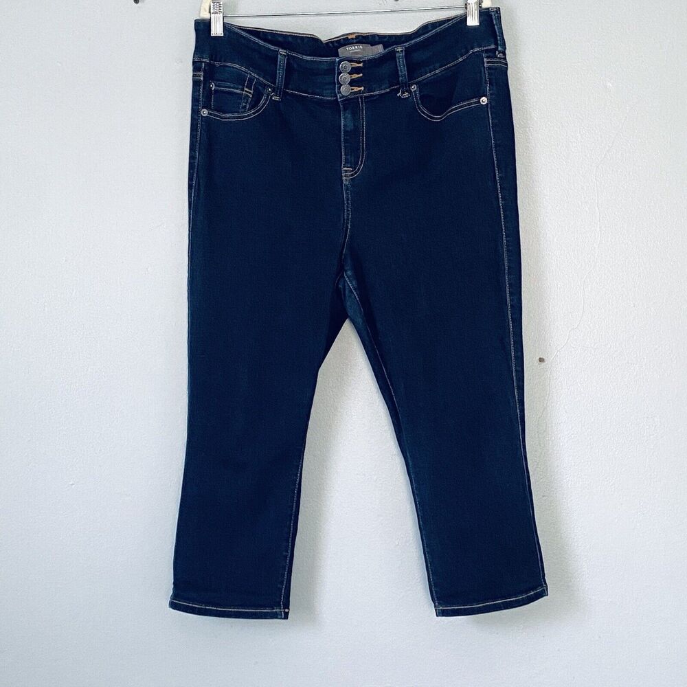 Torrid Jeans Plus Size 18 Blue Denim Crop Jegging Beach Casual Classic